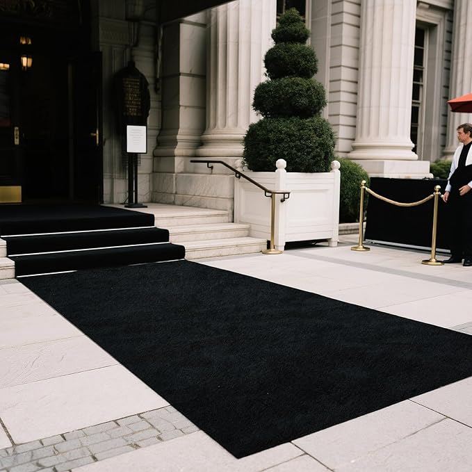450 GSM Extra Thick Waterproof Black Carpet Runner for Events Decorations, 3X30 Ft Not Slip Black Runner Aisle Runway Rug for Wedding, Party, Banquet, Activity Entrance and Special Events Decorations