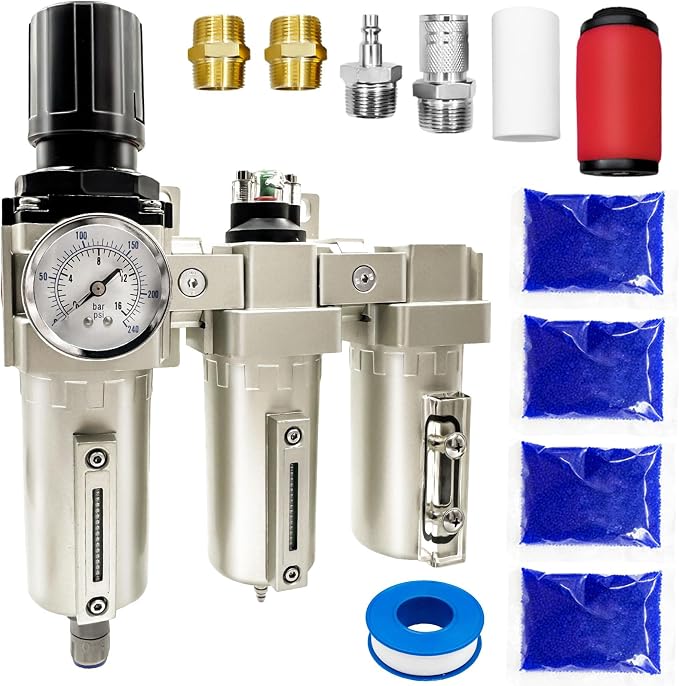 Upgraded 1/2" NPT Heavy Duty Industrial Grade 3 Stage Air Drying System
