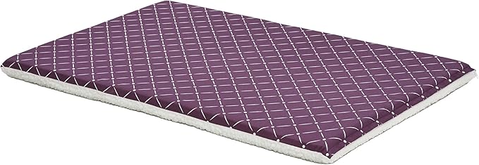 MidWest Homes for Pets Quiet Time Couture Paxton Pet Bed in Plum Fleece with Pillow Cover, Plum, 48"