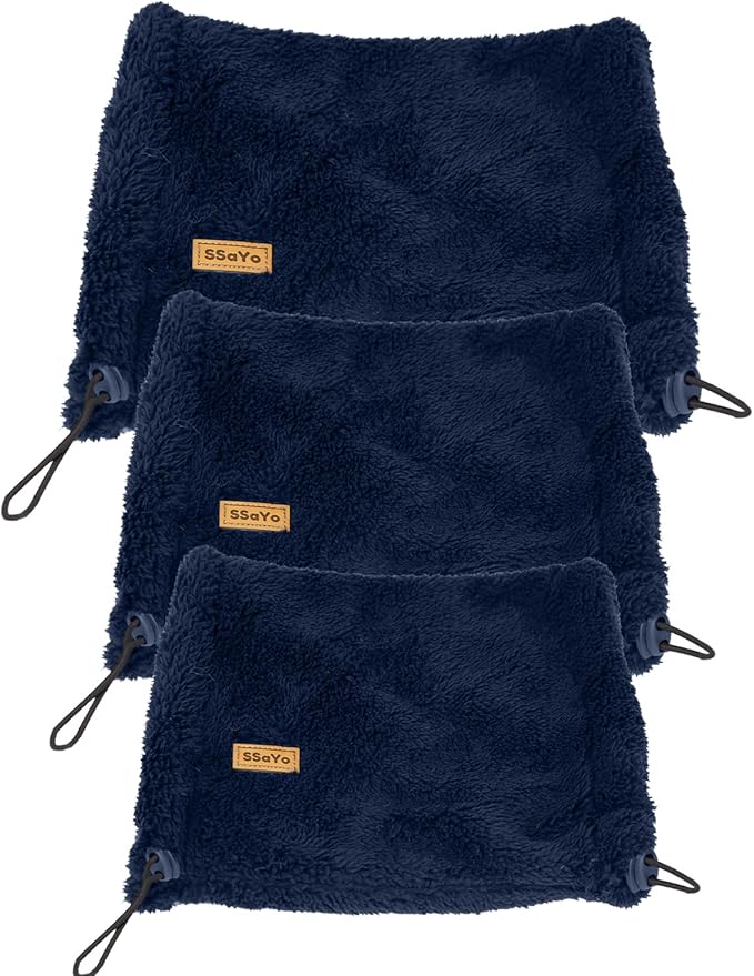 Dog Ear Muffs Noise Protection - Soft Calming Hood for Anxiety Relief, Fireworks, Thunder, Grooming & Vet Visits - Elastic Band & Comfortable Neck Warmer for Travel (Navy, Medium)