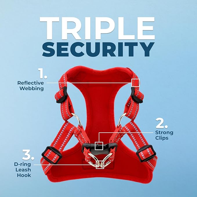 Best Pet Supplies Voyager Adjustable Step-in Flex Breathable Mesh Dog Harness for Small Medium Large Dogs (Red), M