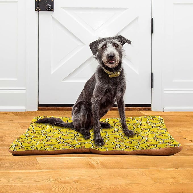 Yellow Duck Cartoon Pet Bed Cute Dog Bed Mat Absorbing Non Slip Pad Pet Sleeping Mat for Small, Medium, and Large Dogs Puppy Cat 24 in x 18 in