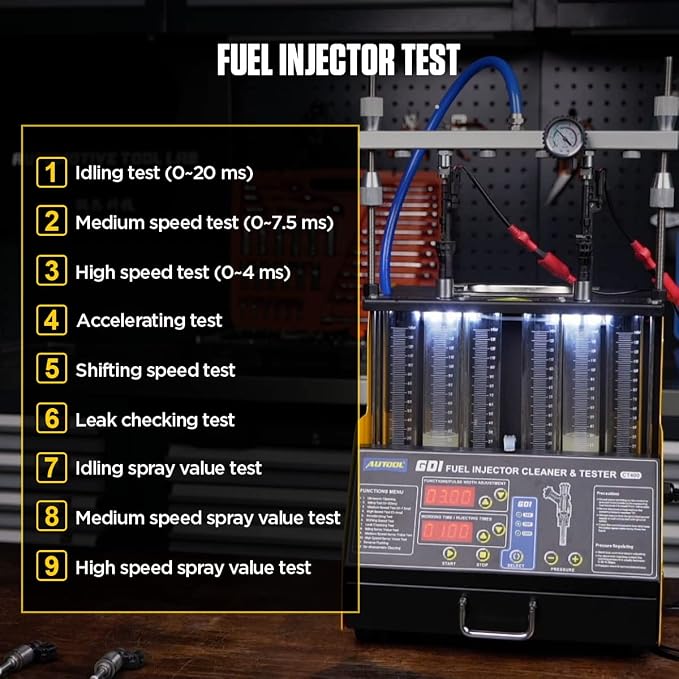 AUTOOL GDI Fuel Injector Cleaner & Tester 110V Ultrasonic Wave Fuel Injection