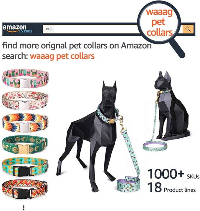 WAAAG Cat Collars, Gold Moons and Stars Cat Collar, Safety Breakaway Cat Collar, Glow in The Dark (Standard 9"-15" Neck, Coral Pink)