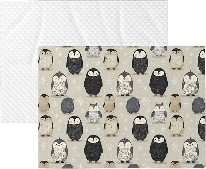 Waterproof Dog Blanket Soft Pet Blanket for Puppy Cat, Fleece Cat Throw Blankets for Furniture Bed Couch Sofa Reversible - Snow Penguin 2