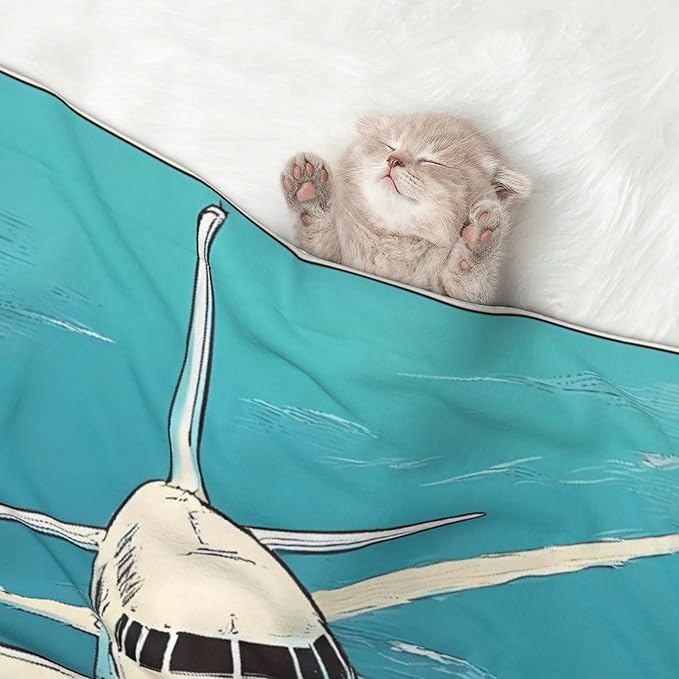 Waterproof Dog Blanket Soft Pet Blanket for Puppy Cat, Fleece Cat Throw Blankets for Furniture Bed Couch Sofa Reversible - Comic Airplane Cockpit Illustration