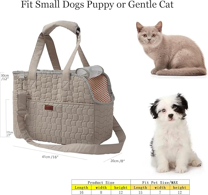 Small Dog Purse Rabbits Carrier Bag,Adult Cat/Puppy Carriers Bunny Bag with Multiple Pockets,Breathable Mesh Soft Cushion,Traveling Pets Tote Picnic Outdoor 15lb (Grey2, Large)