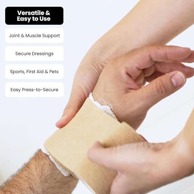 Juvale Cohesive Self-Adherent Bandage Wrap - Elastic Support for Sprains & Sports Tape - Vet Wrap for Horses & Dogs - Hand-Tearable Design & Grip Tape - 24 Rolls, 3 in x 5 yd, Multicolor