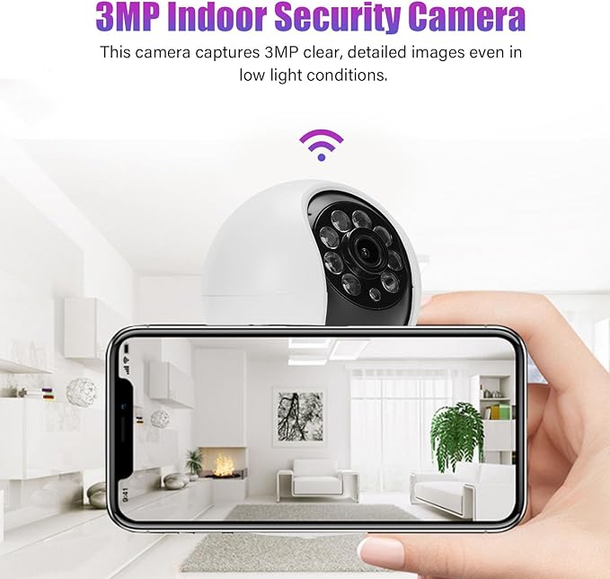 Pet Camera,2K 3MP HD Pet Monitor with Phone App,360° Panoramic Vision,Motion Detection,Night Vision Dog Camera for Home Indoor Security