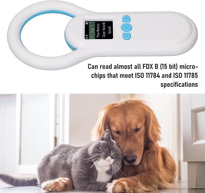 Pet Microchip Scanner, 134.2Khz USB2.0 Bluetooth 5.0 Animal Chip ID Tag Scanner Reader with 1.44 Inch TFT Screen & 500 Data Storage, for ISO 11784/11785 FDX B and ID64