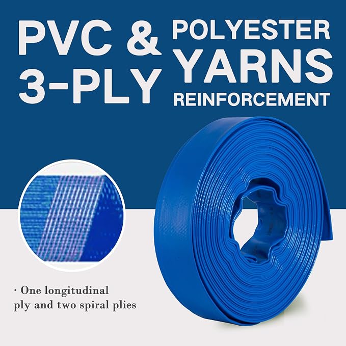 Eastrans 1 1/2 in x 50 ft Pool Backwash Hose Kit
