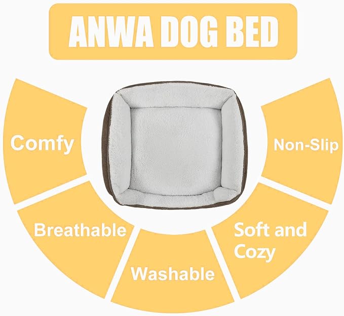 Durable Square Dog Bed - Machine Washable, Comfortable for Small & Medium Puppies