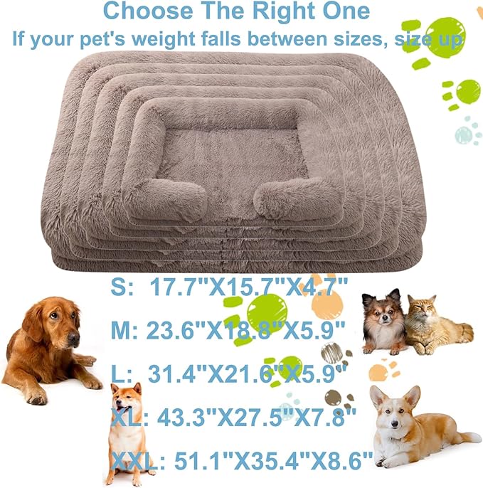 Dog Beds Large Sized dog Orthopedic, Sofa Dog Bed with Waterproof Lining and Nonskid Bottom, Rectangle Washable Dog Bed for Medium Small Dogs and Cats Comfortable ( Color : Brown2 , Size : 51 x 35" )