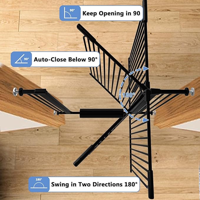 65.7"-72.2" Extra Wide Baby Gate, 40.5" Tall Dog Gate Indoor,Walk Through Pet Gates for Doorways Kitchen No Drilling Auto Close Pressure Mounted Safety Child Toddler Gate, Black
