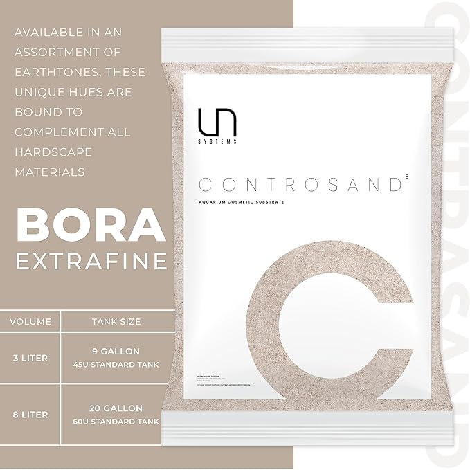 UNS Controsand - Bora, 8L - Natural Freshwater 0.4-0.9mm Natural White Sand for Aquascaping Planted Tanks - Aquarium, Terrarium, Paludarium Substrate for Betta, Shrimp, Fish, Jumping Spider, Turtle