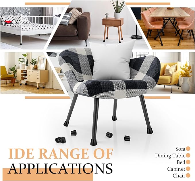 1" Round Rubber Chair Leg Tips Caps, Chair Leg Floor Protectors Furniture Legs