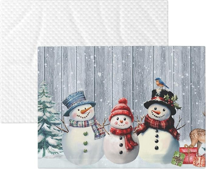 Winter Snowman Throw Blanket - Wodden Blanket for Dog Cat Snowy Pet Blankets 40x30 for Couch Sofa Bed