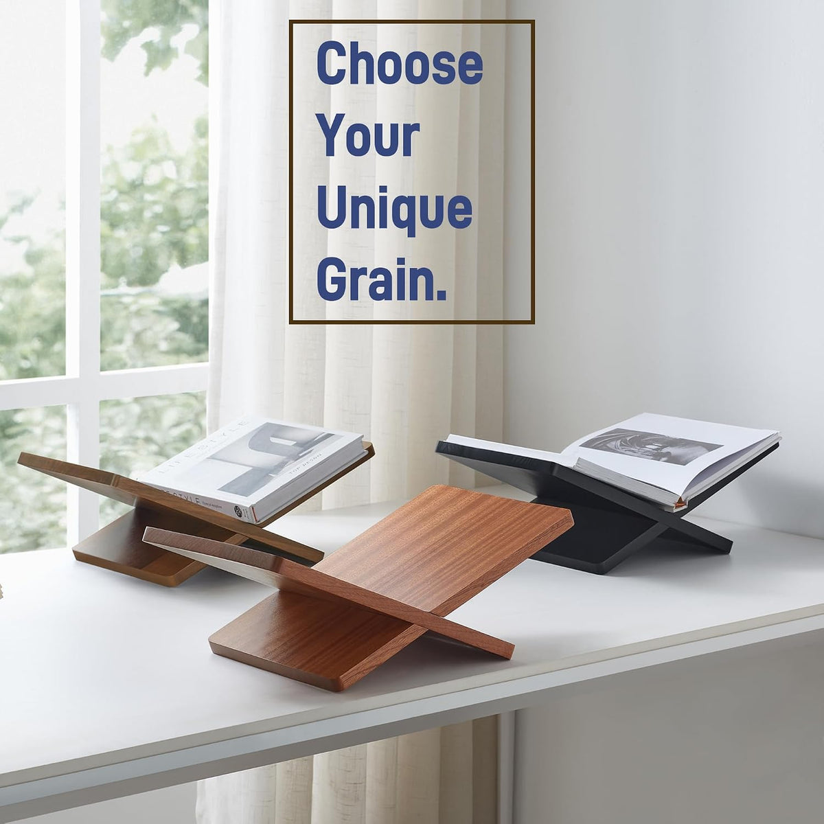 Solid Wooden Book Stand 16" x 9.5" x 6" Extra Large Display Stand