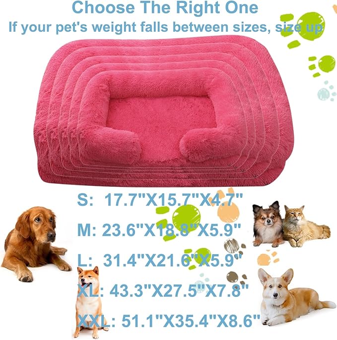Dog Beds Large Sized dog Orthopedic, Sofa Dog Bed with Waterproof Lining and Nonskid Bottom, Rectangle Washable Dog Bed for Medium Small Dogs and Cats Comfortable ( Color : Red1 , Size : 43 x 27" )