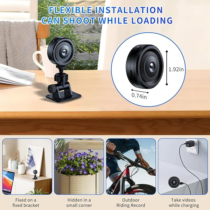 1080P HD WiFi Camera - Pet Security Camer - Hidden Cameras - Spy Cam - Mini with Night Vision & Motion Detection- Indoor/Outdoor Cam Small Smart WiFi House Camera-SD Card Storage APP Control
