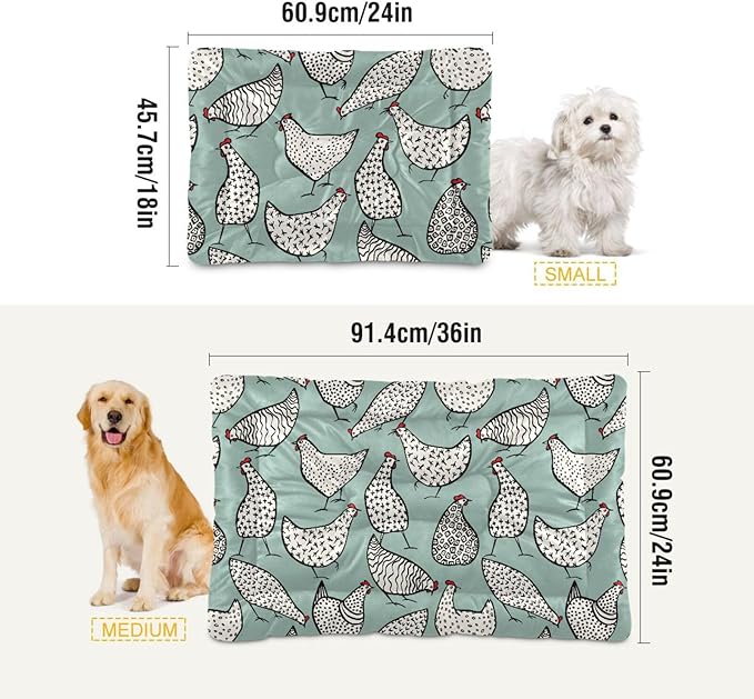 Pet Bed Funny Chicken Dog Bed Mat Absorbing Non Slip Pad Pet Sleeping Mat for Small, Medium, and Large Dogs Puppy Cat 36 in x 24 in