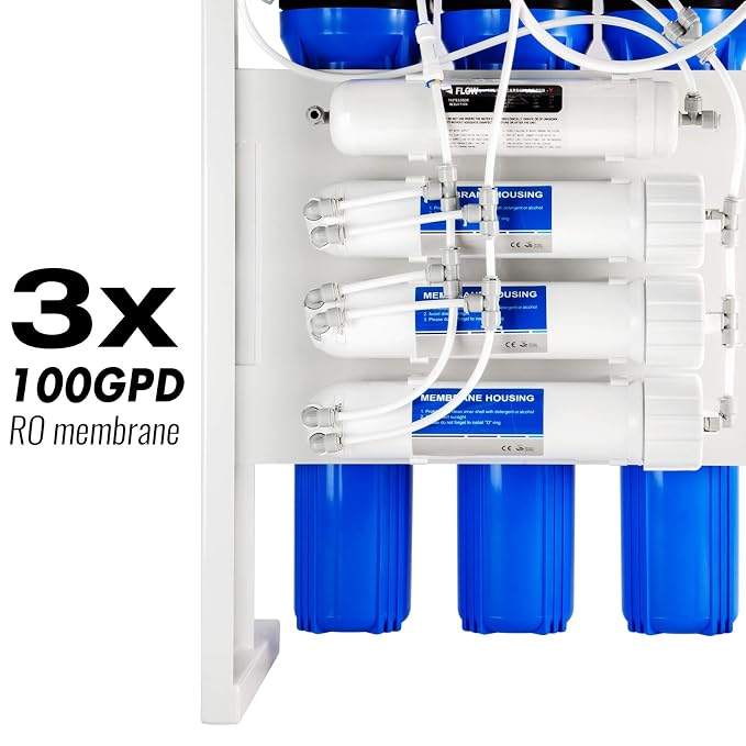 iSpring RCB3P Tankless Reverse Osmosis Filtration System, 300 GPD Under Sink RO