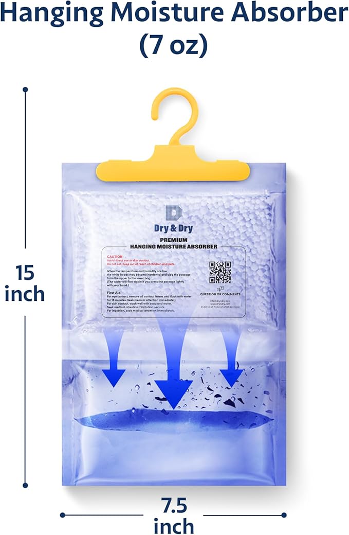 Dry & Dry 2 Packs [Net 7 Oz/Pack] Moisture Absorbers for Home, Basement & Bedroom - Small Dehumidifiers