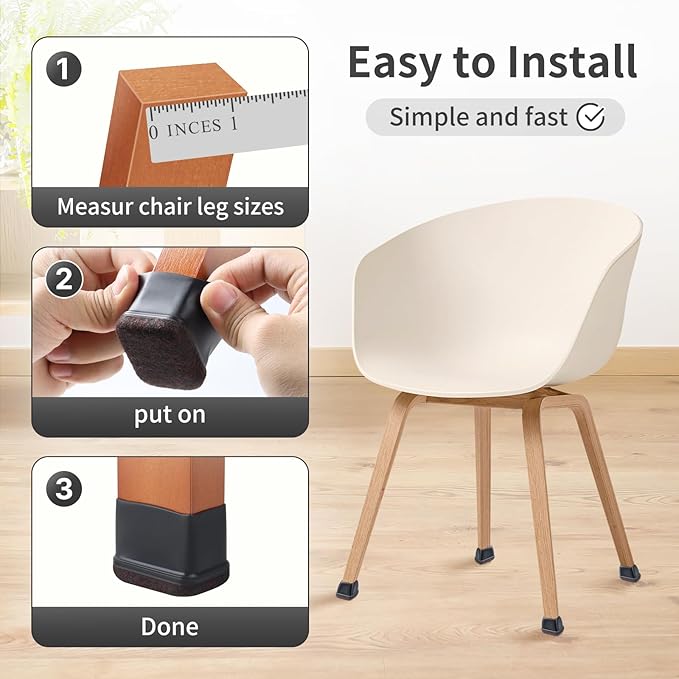 Ezprotekt 24 Pcs Rectangle Felt Chair Leg Floor Protectors
