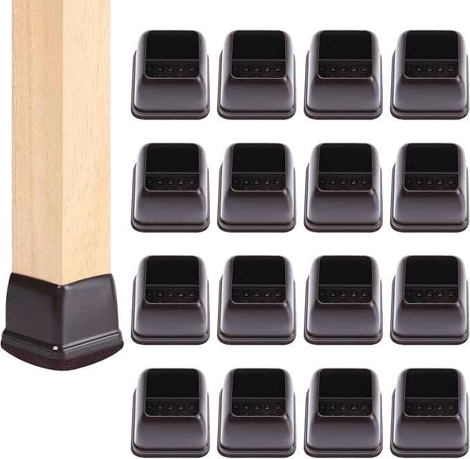 Ezprotekt 24 Pcs Square Chair Leg Floor Protectors