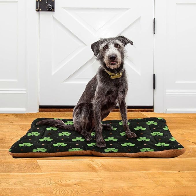 Pet Bed Heart Shamrock Dog Bed Mat Absorbing Non Slip Pad Pet Sleeping Mat for Small, Medium, and Large Dogs Puppy Cat 36 in x 24 in