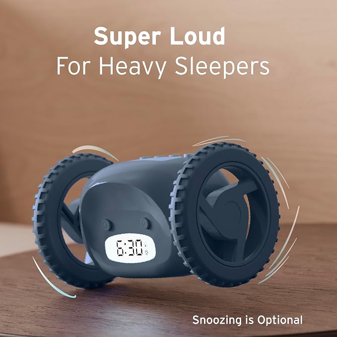 CLOCKY Extra Loud Alarm Clock for Heavy Sleepers on Wheels Rolls Runs Away