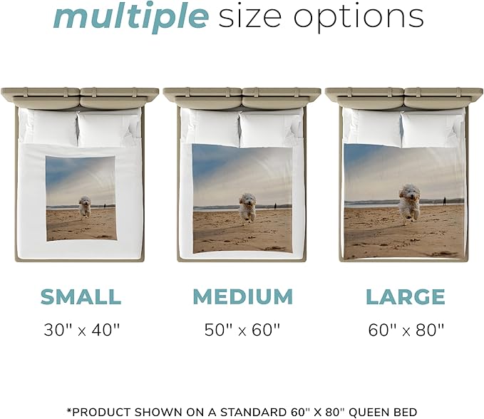 Prints Next Day – Custom 60" x 80" Fleece Pet Lightweight Blanket with Photo Upload - Gift for Dog or Cat Owners - Personalized Couch Throw - Printed in America