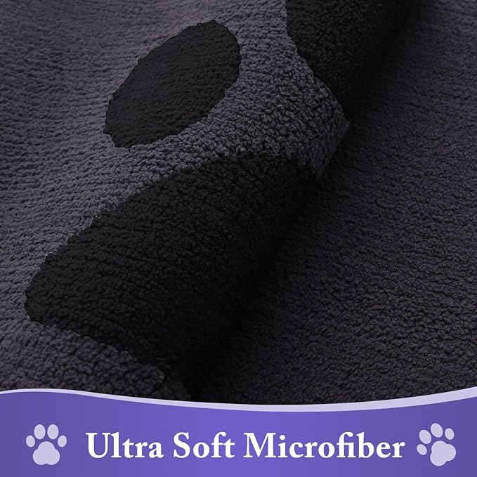 Buganda Dog Door Mat for Muddy Paws, Absorbent Dirt Trapper Non Slip Indoor Doormats, Washable Low-Profile Mat for Mud Dogs, Entryway Carpet for Inside Floor (30x20 Inches, Black)