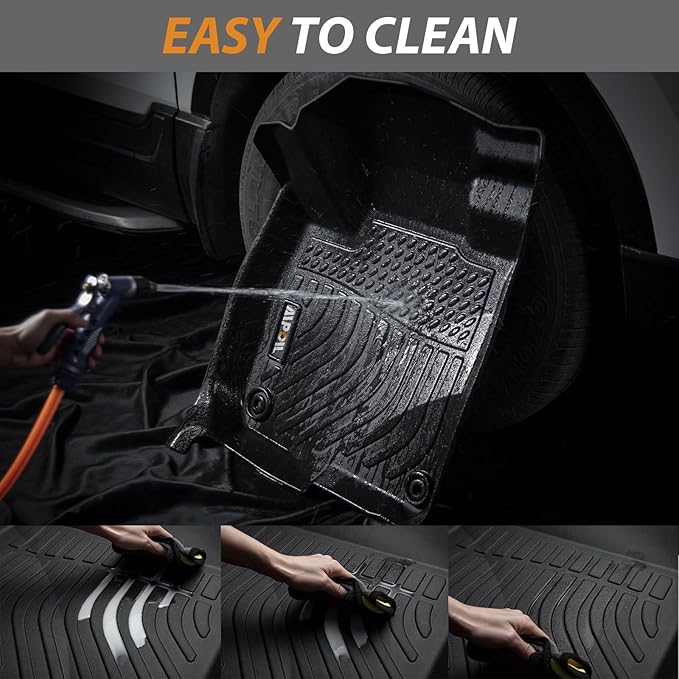 AIPOIL® Floor Mats & Cargo Liner Set for 2019-2025 Audi Q3 All Weather Protection TPE Anti-Slip Automotive Full Set Custom Car Mats Accessories - Black