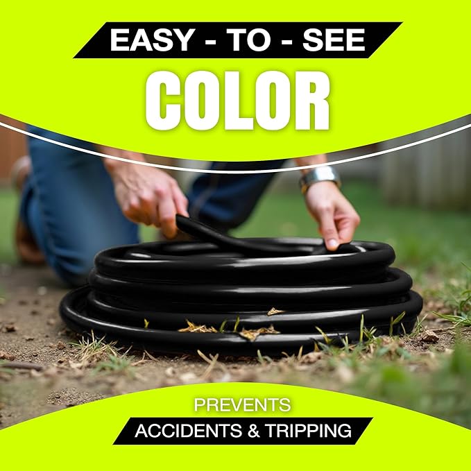 100ft Outdoor/Indoor Extension Cord 16/3 Gauge Heavy Duty 3 Prong SJTW, Waterproof, ETL Listed, Flexible Cold-Resistant Long Power Cord,10A 125V 1250W, Black by LifeSupplyUSA