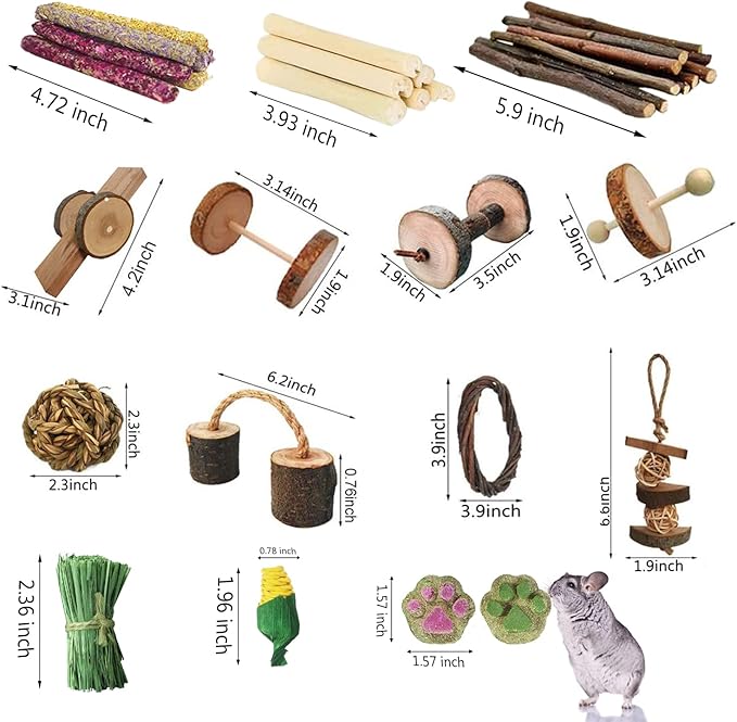 Guinea Pigs Toys, Wooden Rabbit Toys, Bunny for Exercise Molar Teeth Care, Best Choose for Gerbils, Rats, Birds, and Other Small Pets