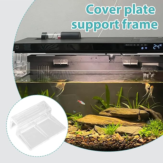 15 Pcs Rimless Aquarium Lid Clips for 7-8mm Glass, Clear Acrylic Aquarium Cover Support Clamps for Fish Tank Lid Holder, Plastic Tank Top Clips for Glass Canopy or Piscine Hoods and Covers