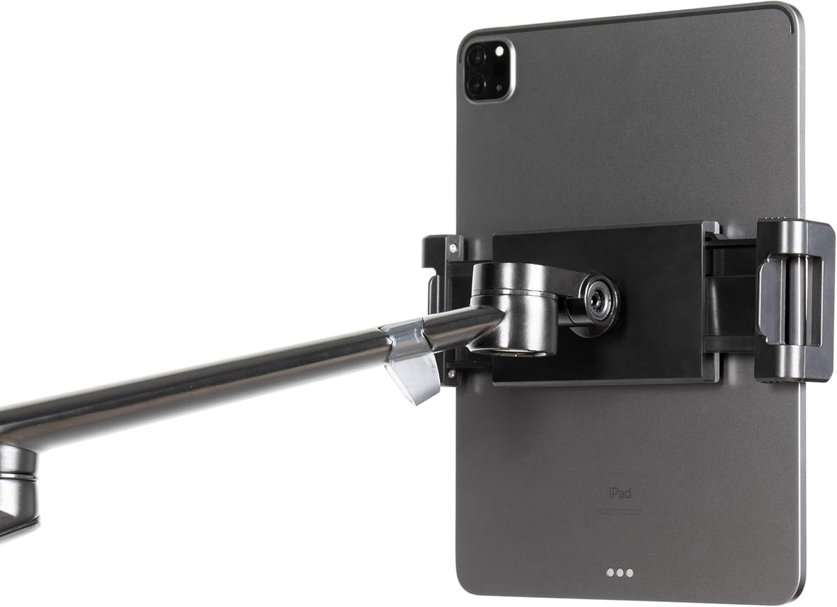 Gator Frameworks 5-in-1 Mobile Content Creator Streaming Stand with Wheeled Tripod Base – Includes Smartphone, Tablet, Laptop Clamps, Ring Light, and More! (GFW-STREAMSTAND-W)