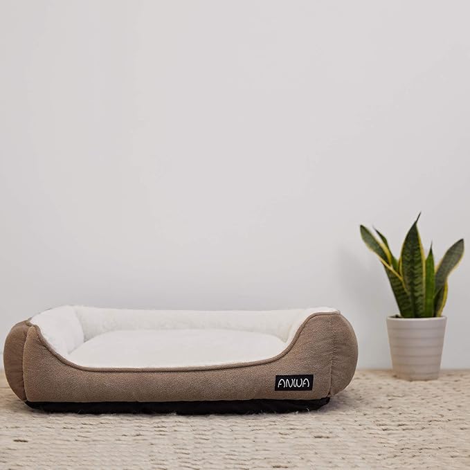 Durable Square Dog Bed - Machine Washable, Comfortable for Small & Medium Puppies