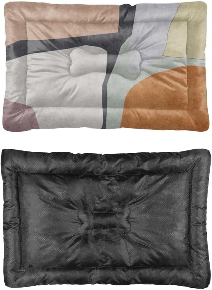 Modern Minimalist Boho Senior Dog Bed Washable Crate Mat Non-Slip Dog Pads Crate Cushion Washable Non-Slip Kennel Pads for Crates Bed Pad Floor Mat Large Pillow Indoor Outdoor 36X24 Inch