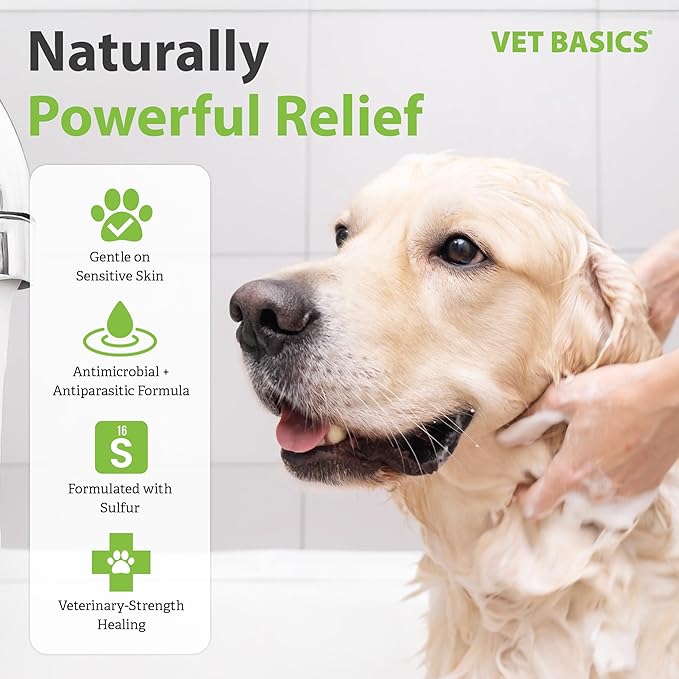 Vet Basics Lime Sulfur Dip – Skin Itch Relief Concentrated Antimicrobial & Antiparasitic Solution for Dogs, Cats, Puppies, Kittens & Horses, Helps Manage Ringworm, Mange, Skin Irritation, 1 Gallon