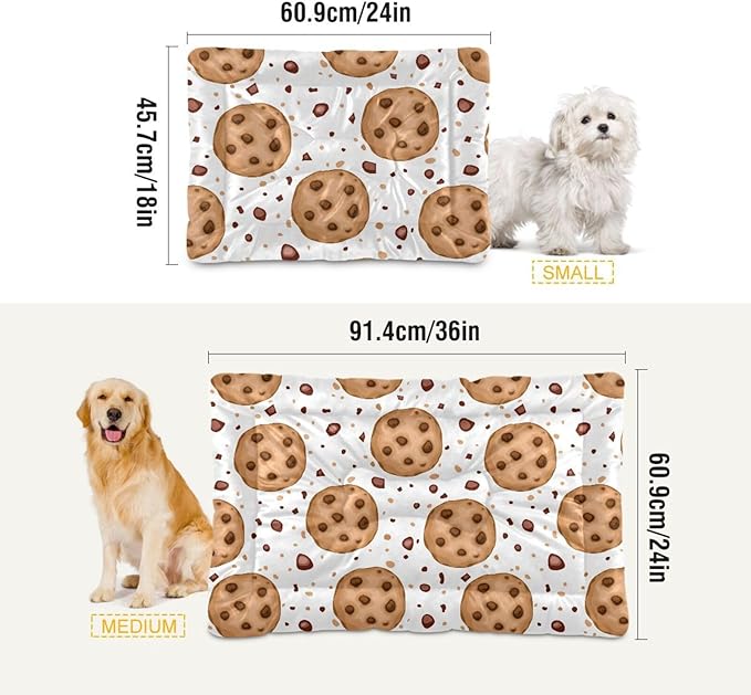 Pet Bed Cookies Dog Bed Mat Absorbing Non Slip Pad Pet Sleeping Mat for Small, Medium, and Large Dogs Puppy Cat 36 in x 24 in
