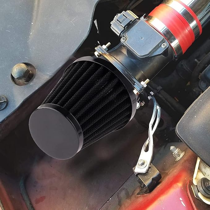 Mtsooning 48mm Motorcycle Air Filter, Clamp-on Intake Pod Cleaner Filter