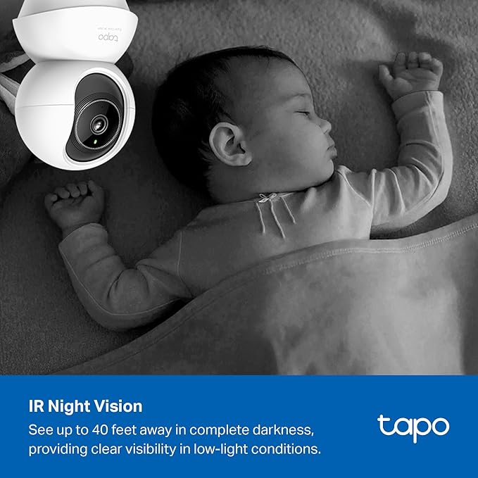 Tapo 3K 5MP Indoor Security Camera for Baby Monitor, Pet Camera w/Smart Motion Tracking, 360° Pan/Tilt, IR Night Vision for Home Security, Works w/Alexa & Google, RoomCam 3K 360°