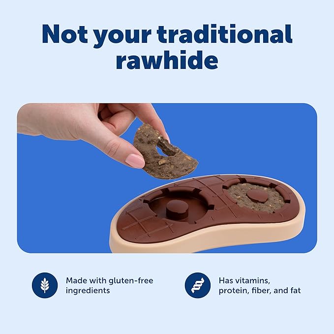 PetSafe Busy Buddy Natural Rawhide Rings - Long-Lasting Chew Refills - Quality Ingredients - Original Rawhide Flavor - Size B - 16- Count, (Pack of 2)