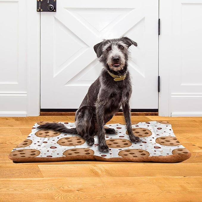 Pet Bed Cookies Dog Bed Mat Absorbing Non Slip Pad Pet Sleeping Mat for Small, Medium, and Large Dogs Puppy Cat 36 in x 24 in