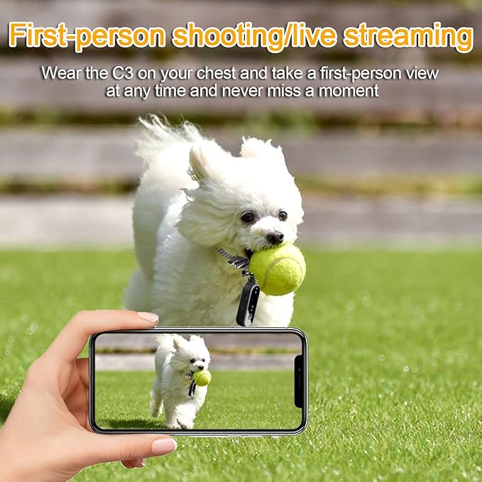 Cat Camera Collar, 1080P Cat Collar Camera with 32G SD Card, 360° Rotating Direct Recording Camera for Cat Dog, Outdoor Anti-Lost Action Camera Collar for Video Records Pets