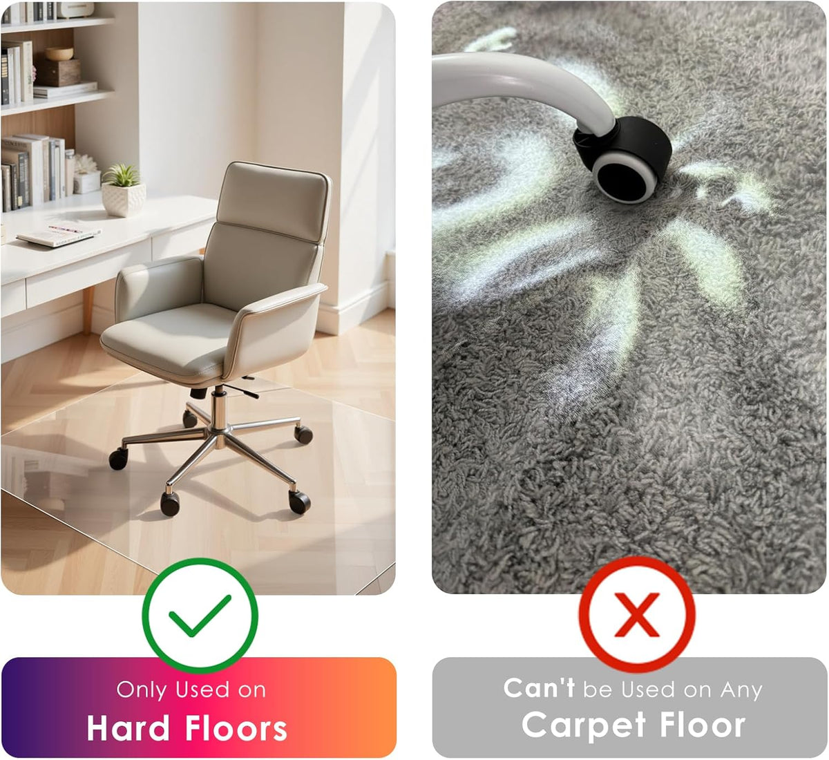 Kuyal Clear Chair mat for Hardwood Floor, 30 x 48 inches