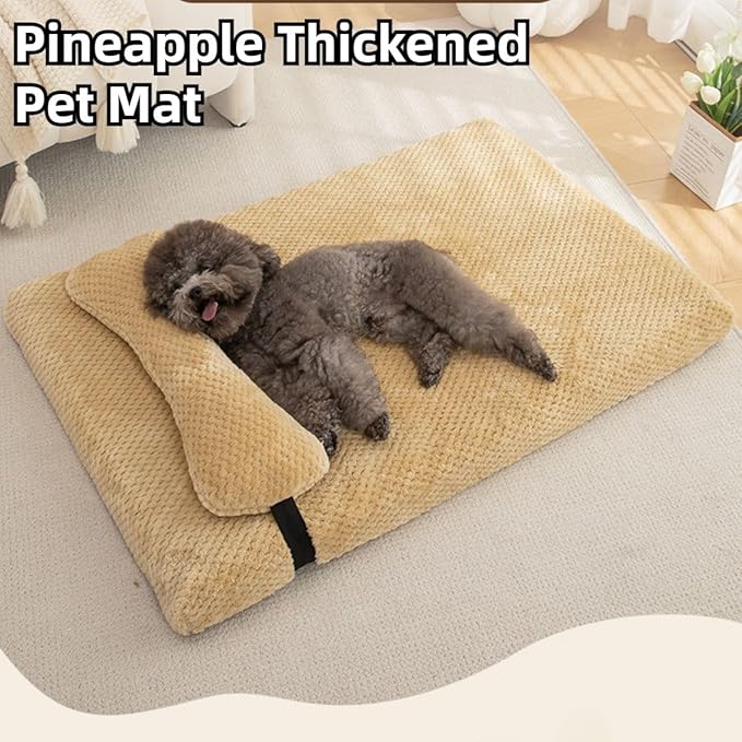 Dog Bed for Small Medium Large Dogs, Dog Mattress with Removable Pillow for Crate Kennel, Sofa Dog Bed, Super Soft Pet Bed for Dogs and Cats, Pet Beds & Furniture (Light Grey,Large)