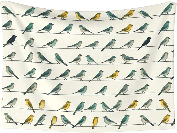 Two Sided Plush Pet Blanket for Warmth Comfort, Birds Animal Flying, Reversible Throw with Cozy Nubby Side for Chilly Nights Napping Spots Around House
